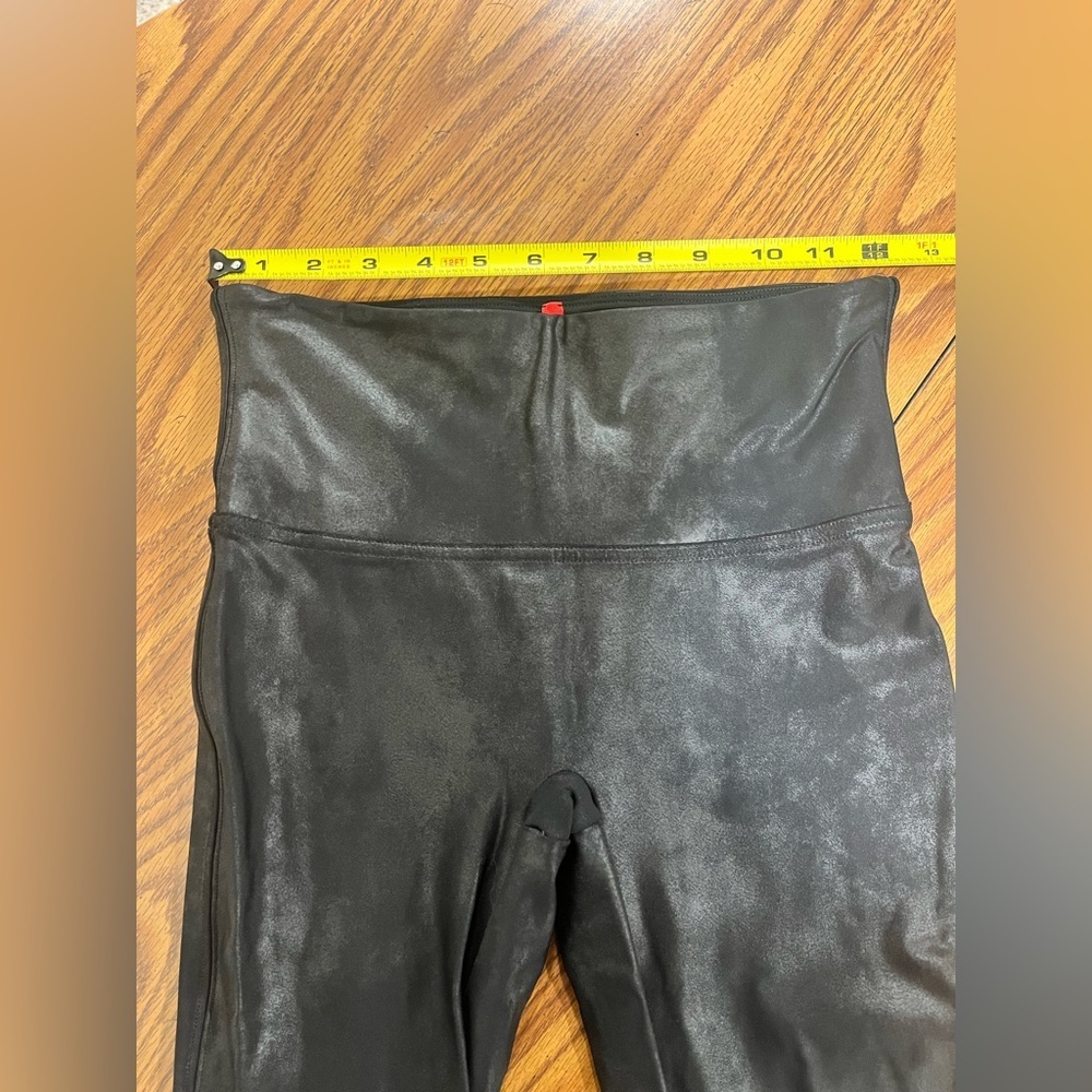 SPANX Black/Faux Leather Leggings - Size Medium - Picture 3 of 8